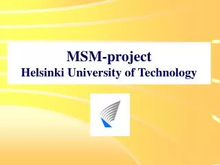 MSM-project Helsinki University of Technology