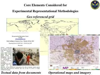 Core Elements Considered for Experimental Representational Methodologies