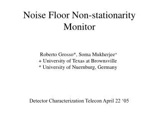 Noise Floor Non-stationarity Monitor
