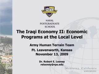 The Iraqi Economy II: Economic Programs at the Local Level