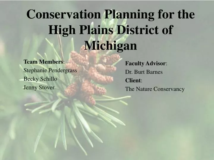 conservation planning for the high plains district of michigan