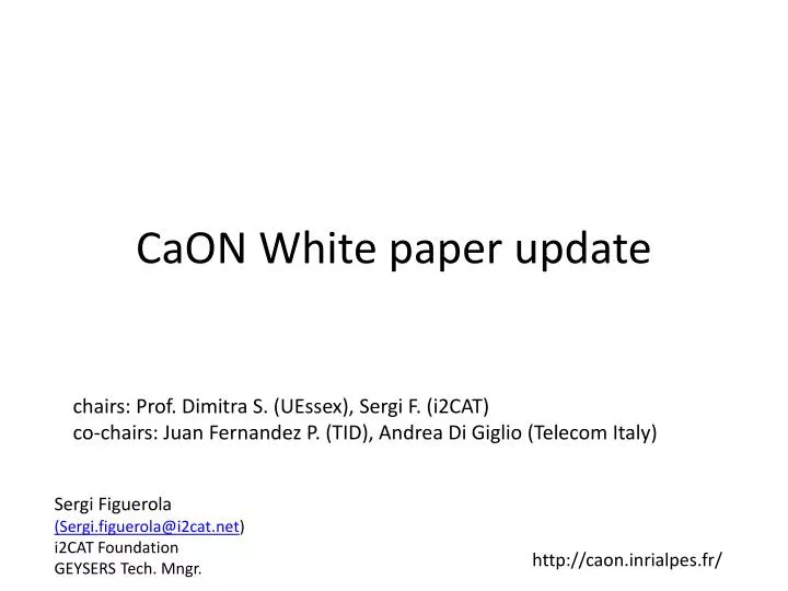 caon white paper update