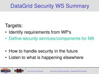 DataGrid Security WS Summary