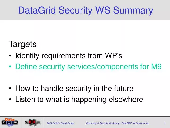 datagrid security ws summary