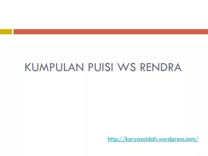 kumpulan puisi ws rendra