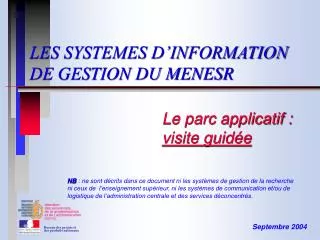les systemes d information de gestion du menesr