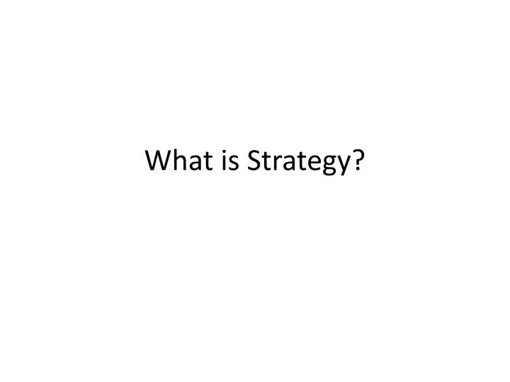 what is strategy