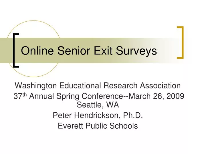 online senior exit surveys