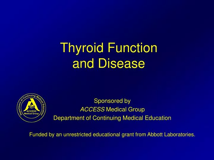 thyroid function and disease