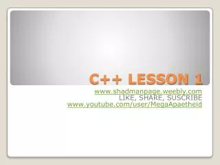 C++ LESSON 1