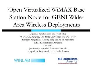 Open Virtualized WiMAX Base Station Node for GENI Wide-Area Wireless Deployments