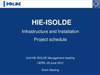 Infrastructure and Installation Project schedule