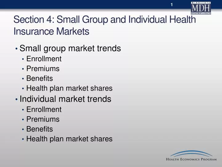 section 4 small group and individual health insurance markets