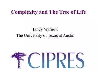 Complexity and The Tree of Life