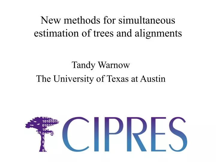 new methods for simultaneous estimation of trees and alignments