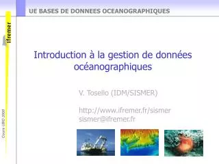 ue bases de donnees oceanographiques