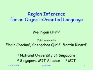 Region Inference for an Object-Oriented Language