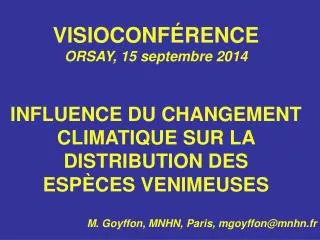 VISIOCONFÉRENCE ORSAY, 15 septembre 2014