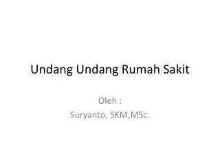 undang undang rumah sakit
