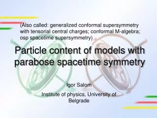 Particle content of models with parabose spacetime symmetry