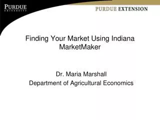 Finding Your Market Using Indiana MarketMaker