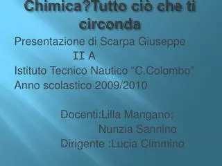 chimica tutto ci che ti circonda