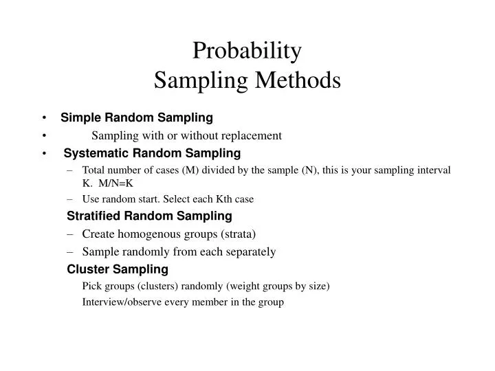 probability sampling methods