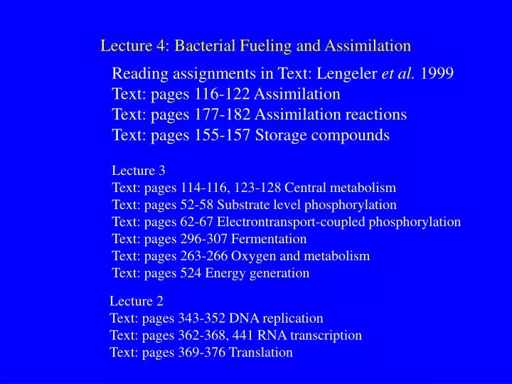 lecture 4 bacterial fueling and assimilation