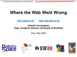 Where the Web Went Wrong gate.ac.uk/ nlp.shef.ac.uk/ Hamish Cunningham