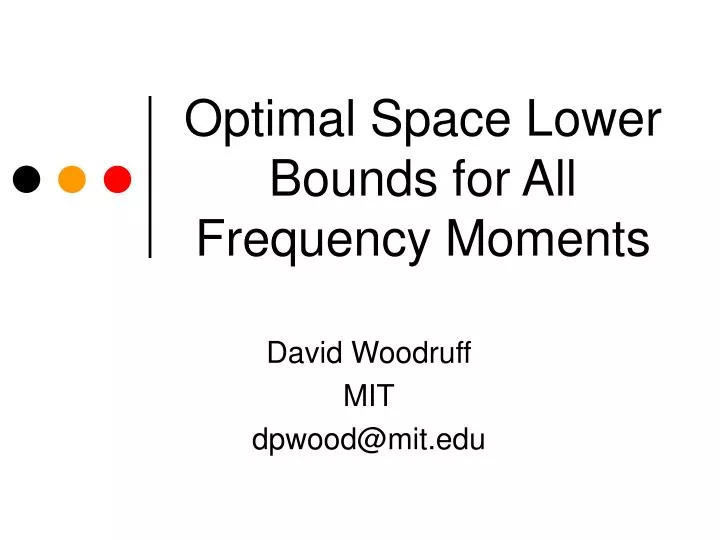 optimal space lower bounds for all frequency moments