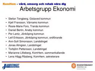 arbetsgrupp ekonomi