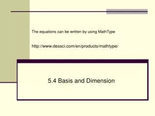 5.4 Basis and Dimension