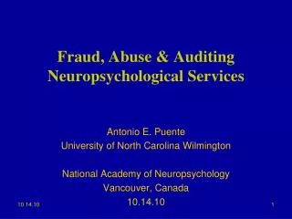 fraud abuse auditing neuropsychological services