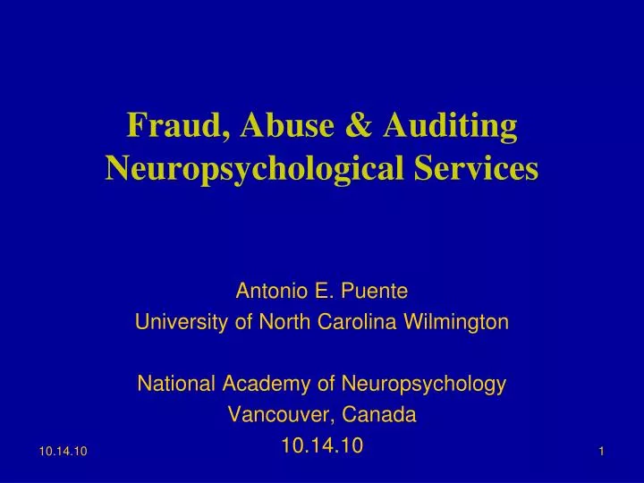 fraud abuse auditing neuropsychological services