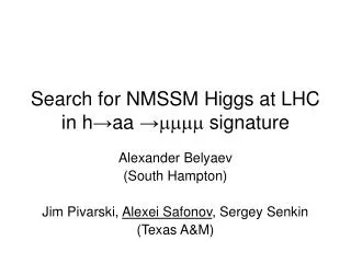 Search for NMSSM Higgs at LHC in h ? aa ? mmmm signature