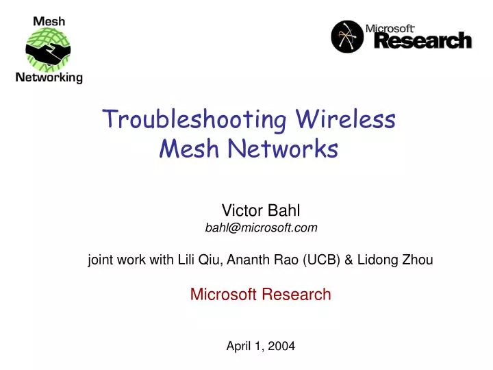 troubleshooting wireless mesh networks