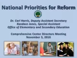 National Priorities for Reform Dr. Carl Harris, Deputy Assistant Secretary