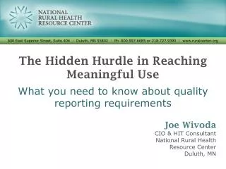 The Hidden Hurdle in Reaching Meaningful Use