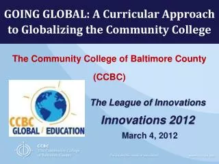 The Community College of Baltimore County (CCBC)