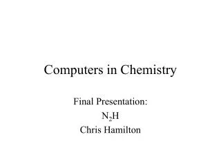 Computers in Chemistry