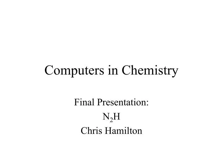 computers in chemistry