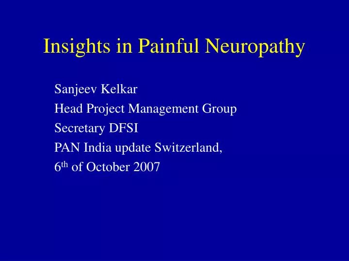 insights in painful neuropathy