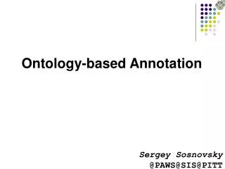 Ontology-based Annotation