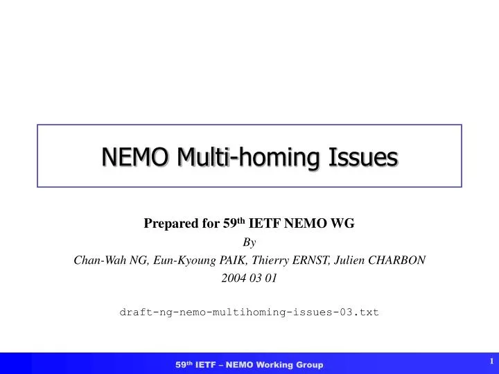 nemo multi homing issues