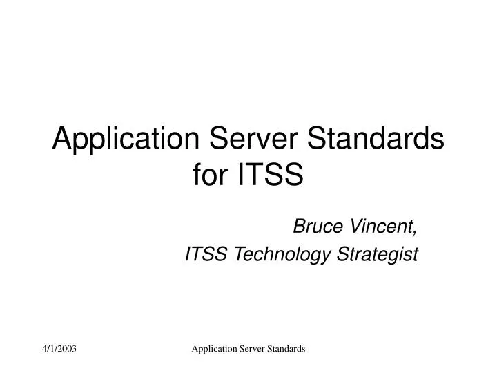 application server standards for itss