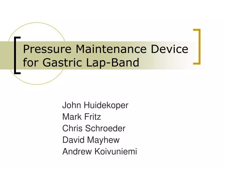 pressure maintenance device for gastric lap band