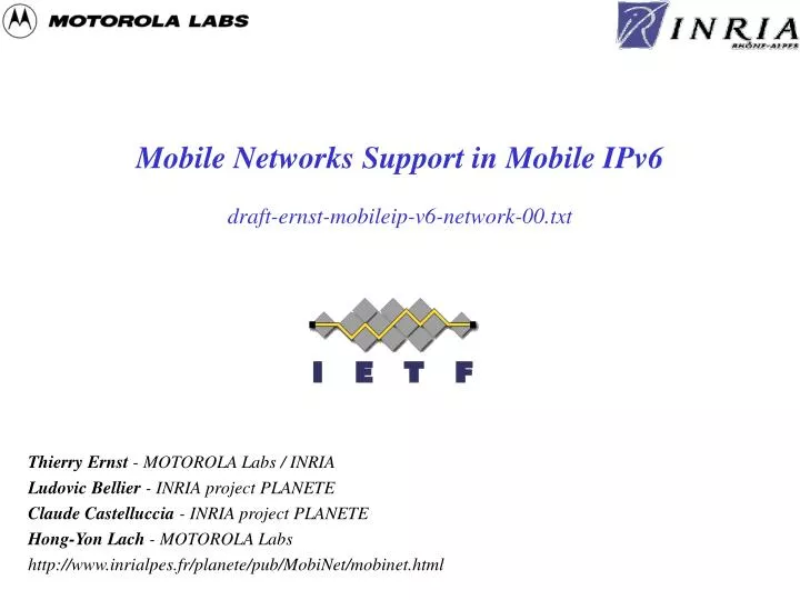 mobile networks support in mobile ipv6 draft ernst mobileip v6 network 00 txt