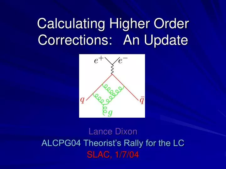 calculating higher order corrections an update