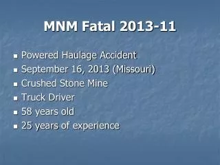 MNM Fatal 2013-11