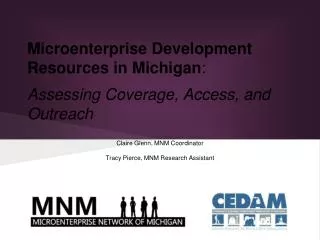 Microenterprise Development Resources in Michigan : Assessing Coverage, Access, and Outreach